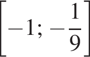  левая квад­рат­ная скоб­ка минус 1; минус дробь: чис­ли­тель: 1, зна­ме­на­тель: 9 конец дроби пра­вая квад­рат­ная скоб­ка 